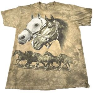 90s/Y2K Horses‎ The Mountain Shirt Large Brown Equestrian Graphic Tee Beautiful